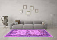 Machine Washable Persian Purple Traditional Rug, wshtr1559pur