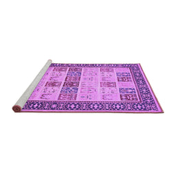 Sideview of Machine Washable Persian Purple Traditional Area Rugs, wshtr1559pur
