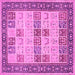 Square Persian Pink Traditional Rug, tr1559pnk