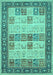 Machine Washable Persian Turquoise Traditional Area Rugs, wshtr1559turq