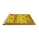 Sideview of Machine Washable Persian Yellow Traditional Rug, wshtr1559yw