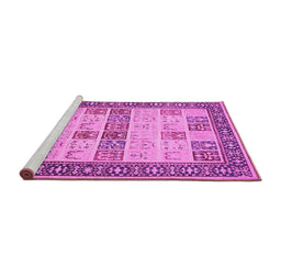 Sideview of Machine Washable Persian Pink Traditional Rug, wshtr1559pnk