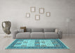 Machine Washable Persian Light Blue Traditional Rug in a Living Room, wshtr1559lblu