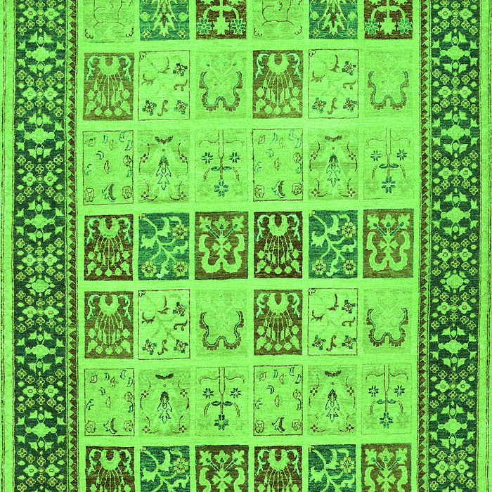 Serging Thickness of Machine Washable Persian Green Traditional Area Rugs, wshtr1559grn