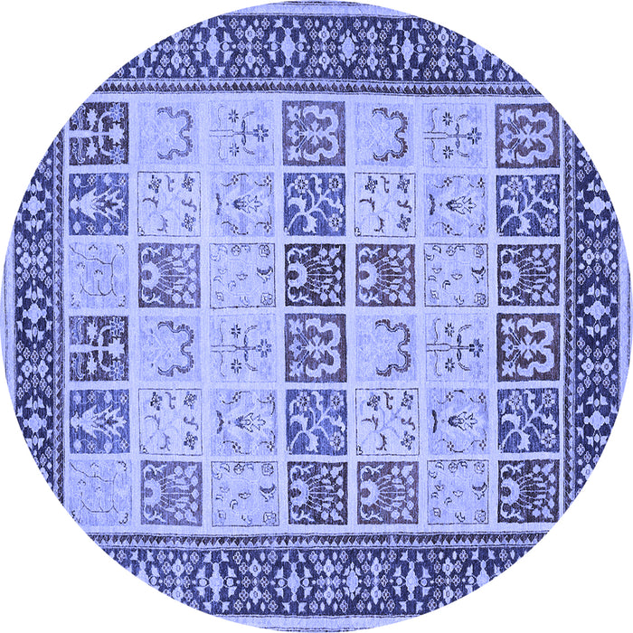 Round Persian Blue Traditional Rug, tr1559blu