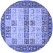 Round Persian Blue Traditional Rug, tr1559blu
