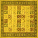 Square Machine Washable Persian Yellow Traditional Rug, wshtr1559yw