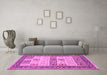 Machine Washable Persian Pink Traditional Rug in a Living Room, wshtr1559pnk