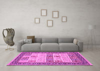 Machine Washable Persian Pink Traditional Rug, wshtr1559pnk