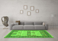 Machine Washable Persian Green Traditional Rug, wshtr1559grn