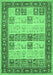 Machine Washable Persian Emerald Green Traditional Area Rugs, wshtr1559emgrn