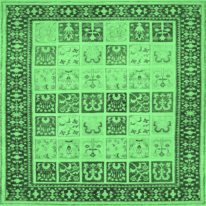 Square Persian Emerald Green Traditional Rug, tr1559emgrn