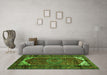 Machine Washable Persian Green Traditional Area Rugs in a Living Room,, wshtr155grn