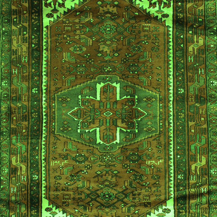 Serging Thickness of Machine Washable Persian Green Traditional Area Rugs, wshtr155grn