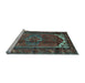 Sideview of Machine Washable Persian Light Blue Traditional Rug, wshtr155lblu