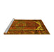 Sideview of Machine Washable Persian Yellow Traditional Rug, wshtr155yw