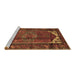 Sideview of Machine Washable Persian Brown Traditional Rug, wshtr155brn