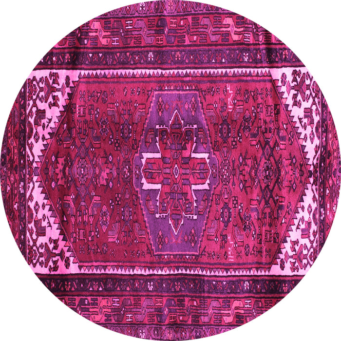 Round Persian Pink Traditional Rug, tr155pnk