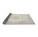 Sideview of Traditional Champagne Beige Medallion Rug, tr156