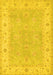 Machine Washable Oriental Yellow Traditional Rug, wshtr1560yw