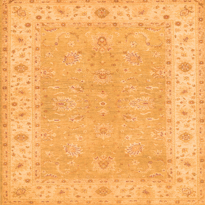 Serging Thickness of Oriental Orange Traditional Rug, tr1560org