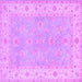Square Oriental Purple Traditional Rug, tr1560pur