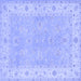 Square Oriental Blue Traditional Rug, tr1560blu