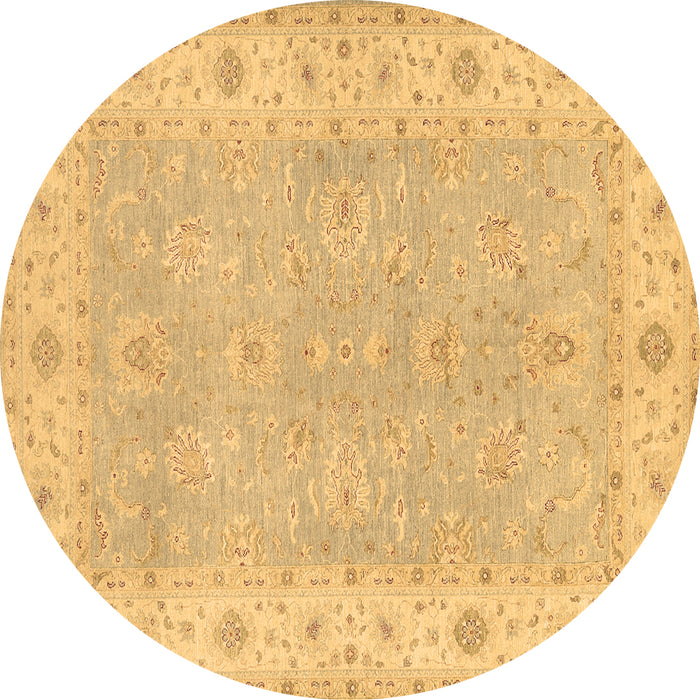 Round Machine Washable Oriental Brown Traditional Rug, wshtr1560brn