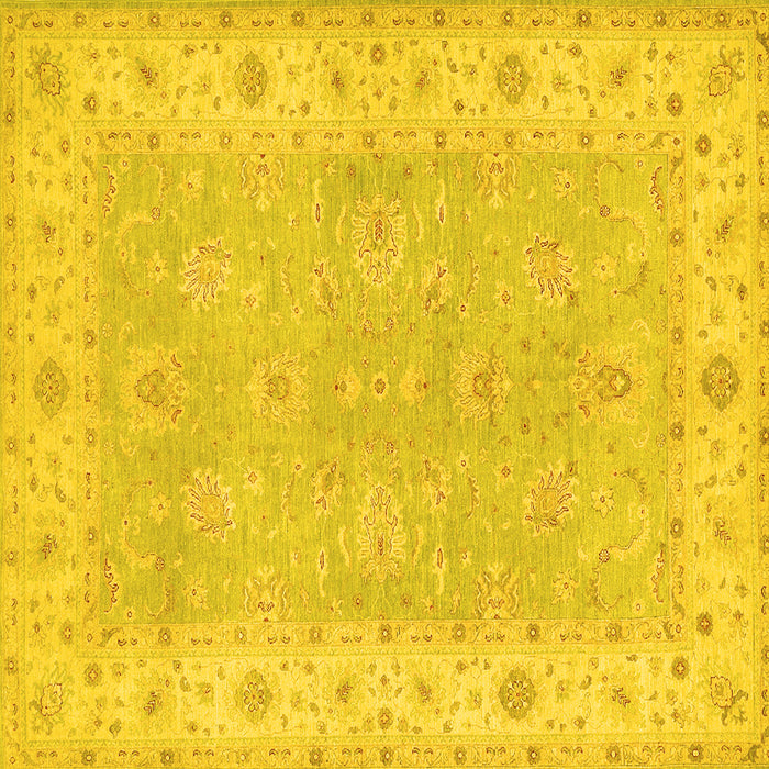 Square Oriental Yellow Traditional Rug, tr1560yw
