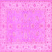 Square Oriental Pink Traditional Rug, tr1560pnk