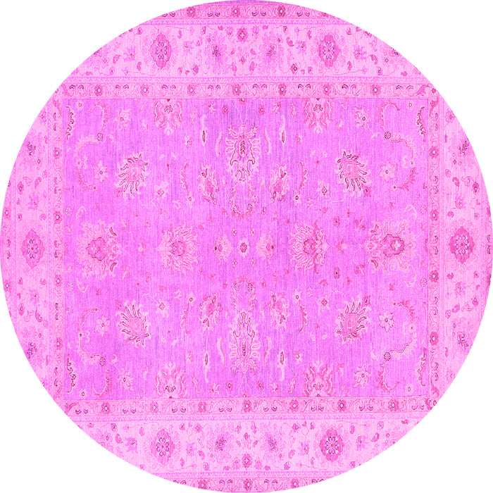 Round Oriental Pink Traditional Rug, tr1560pnk