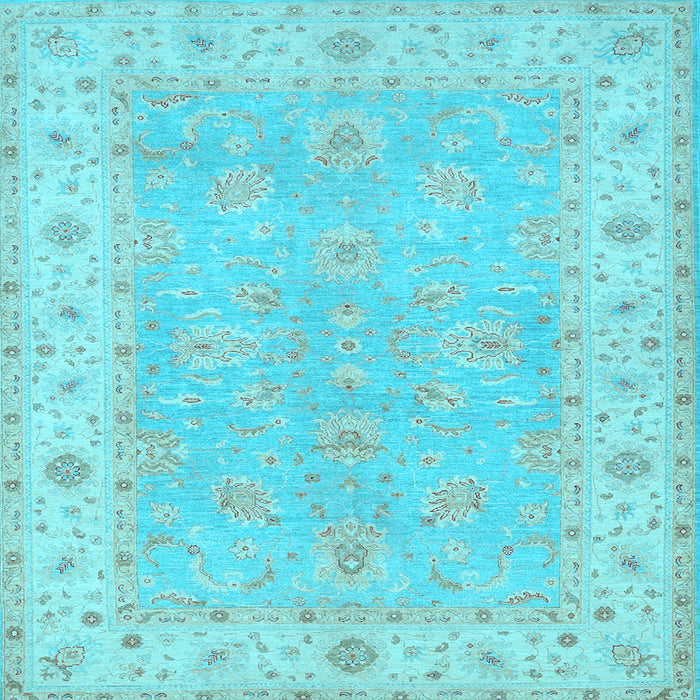 Square Oriental Light Blue Traditional Rug, tr1560lblu