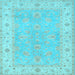 Square Oriental Light Blue Traditional Rug, tr1560lblu