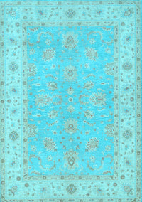 Oriental Light Blue Traditional Rug, tr1560lblu