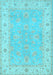 Oriental Light Blue Traditional Rug, tr1560lblu