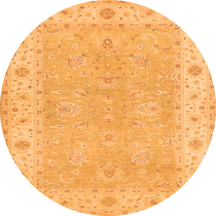 Square Oriental Orange Traditional Rug, tr1560org