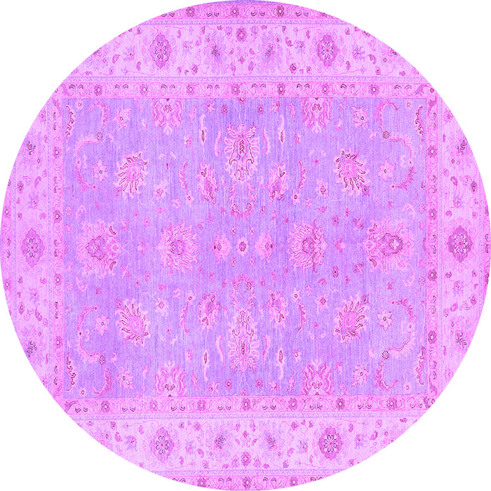 Round Machine Washable Oriental Purple Traditional Area Rugs, wshtr1560pur