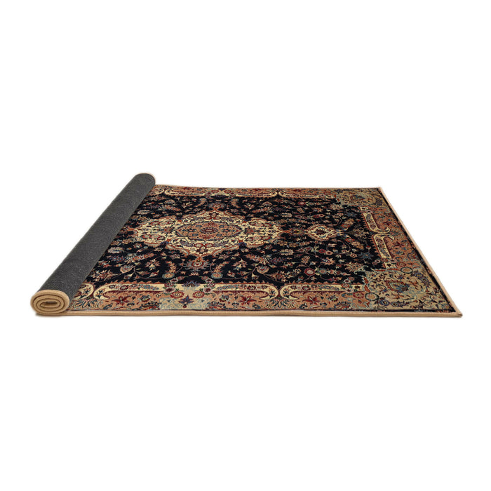 Sideview of Traditional Chocolate Brown Medallion Rug, tr1561