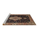 Sideview of Machine Washable Traditional Chocolate Brown Rug, wshtr1561