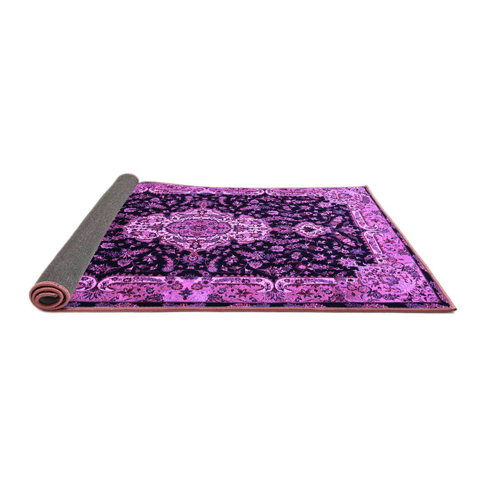 Sideview of Medallion Purple Traditional Rug, tr1561pur