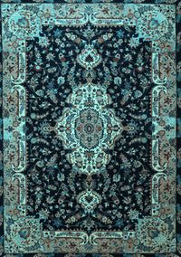 Medallion Light Blue Traditional Rug, tr1561lblu