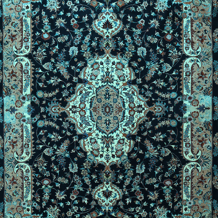 Medallion Light Blue Traditional Rug, tr1561lblu