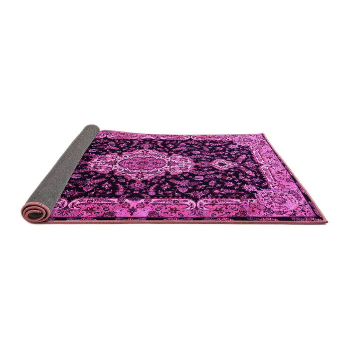 Sideview of Medallion Pink Traditional Rug, tr1561pnk