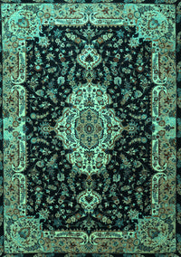 Medallion Turquoise Traditional Rug, tr1561turq