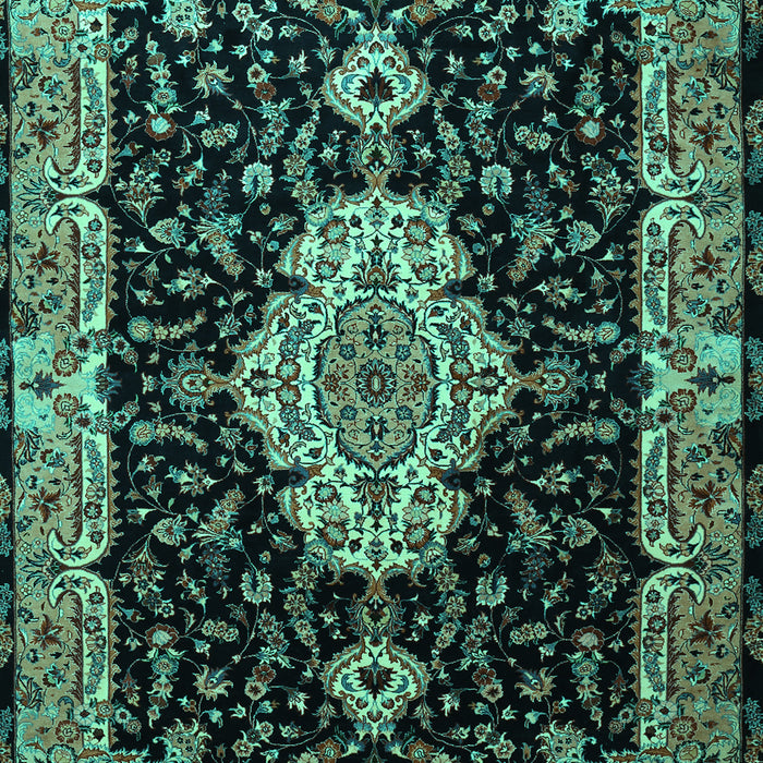 Medallion Turquoise Traditional Rug, tr1561turq