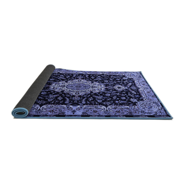 Sideview of Medallion Blue Traditional Rug, tr1561blu
