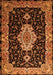 Serging Thickness of Machine Washable Medallion Orange Traditional Area Rugs, wshtr1561org