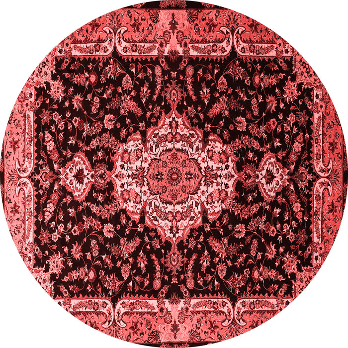 Machine Washable Medallion Red Traditional Rug, wshtr1561red