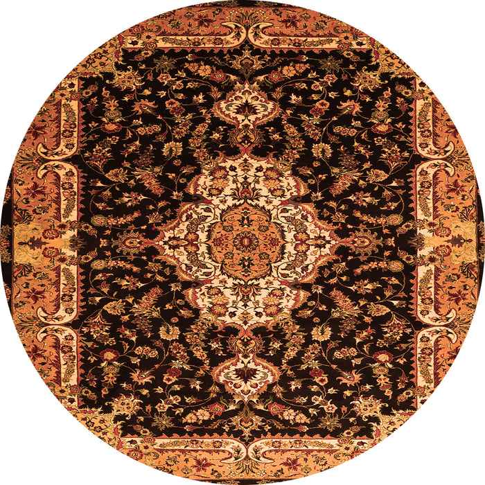 Machine Washable Medallion Orange Traditional Area Rugs, wshtr1561org
