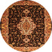 Machine Washable Medallion Orange Traditional Area Rugs, wshtr1561org